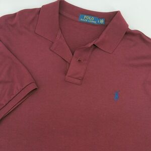 Polo Ralph Lauren Mens Burgundy Short Sleeve Classic Fit Polo Shirt Size L
